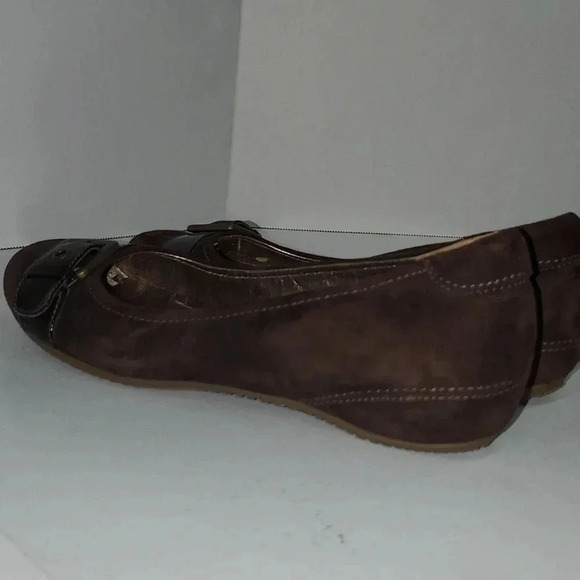 ECCO BUCKLE BALLERINA FLATS SUEDE COFFEE ESPRESSO BROWN WOMENS 37 - Picture 7 of 14